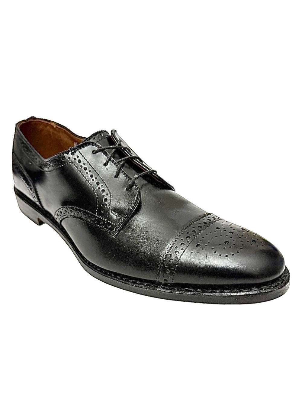 Allen Edmonds Lamont Medallion Toe Black Dress Shoes 11.5B NWOB Narrow